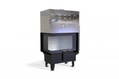 Топка DEFRO HOME RIVA SM BL G SHORT, 16кВт, 756/478/500мм, угловое стекло слева, с водяным контуром, гильотина 